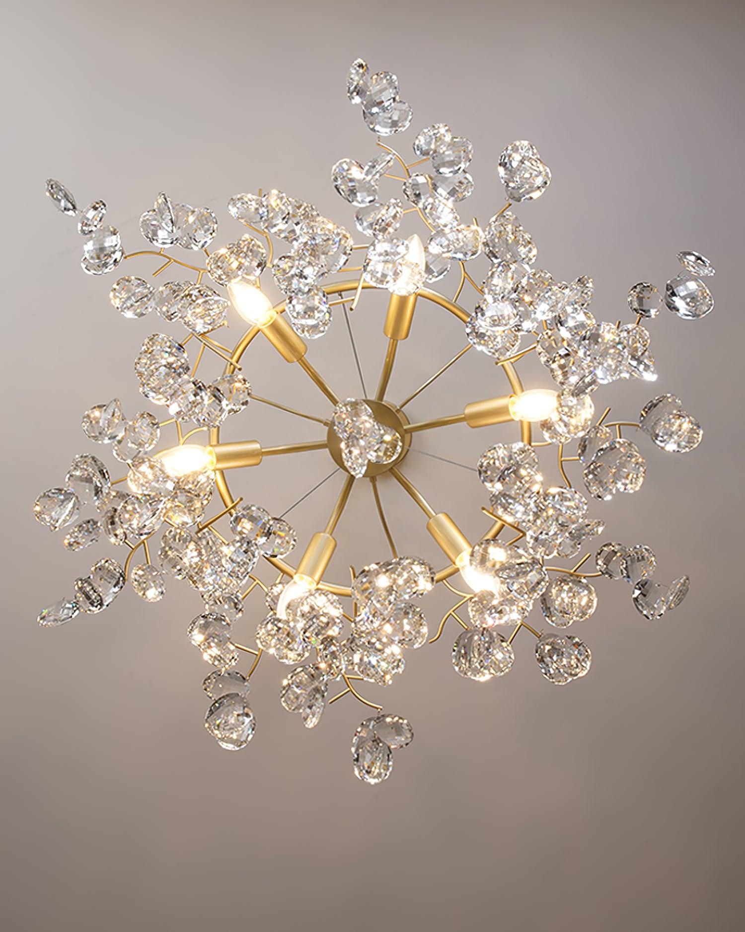 Lustra Lustre Cristal Branche Or LED