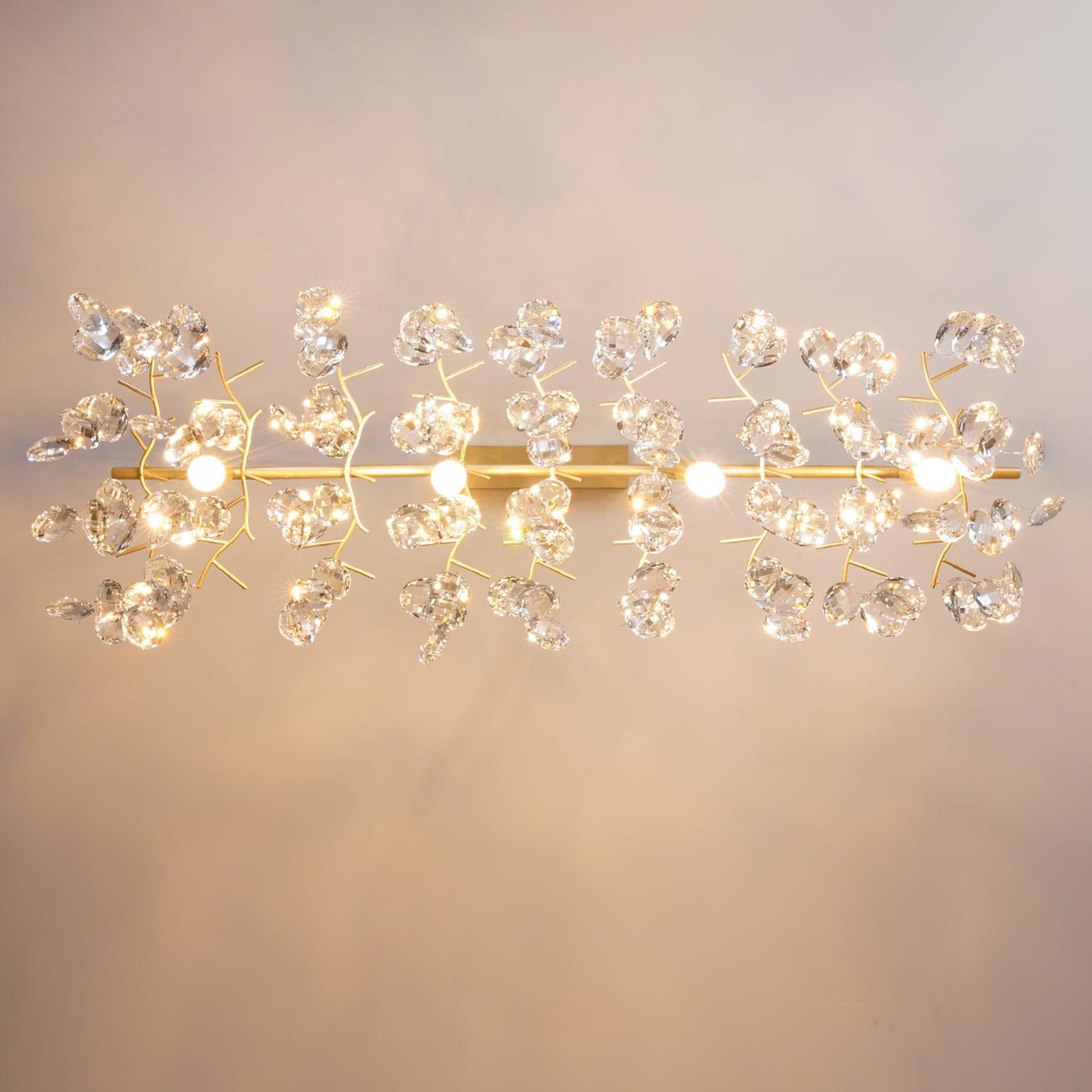 Lustra Lustre Cristal Branche Or LED