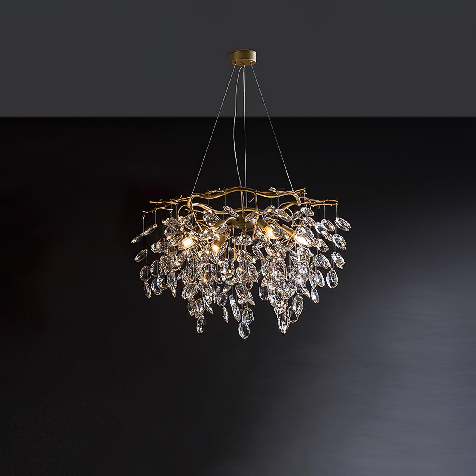 Lustra Lustre Cristal Branche Or LED