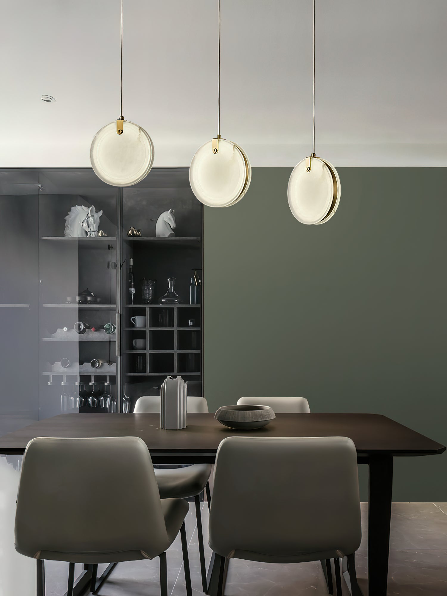 Utalionis Moderne Minimaliste Laiton Albâtre Suspension