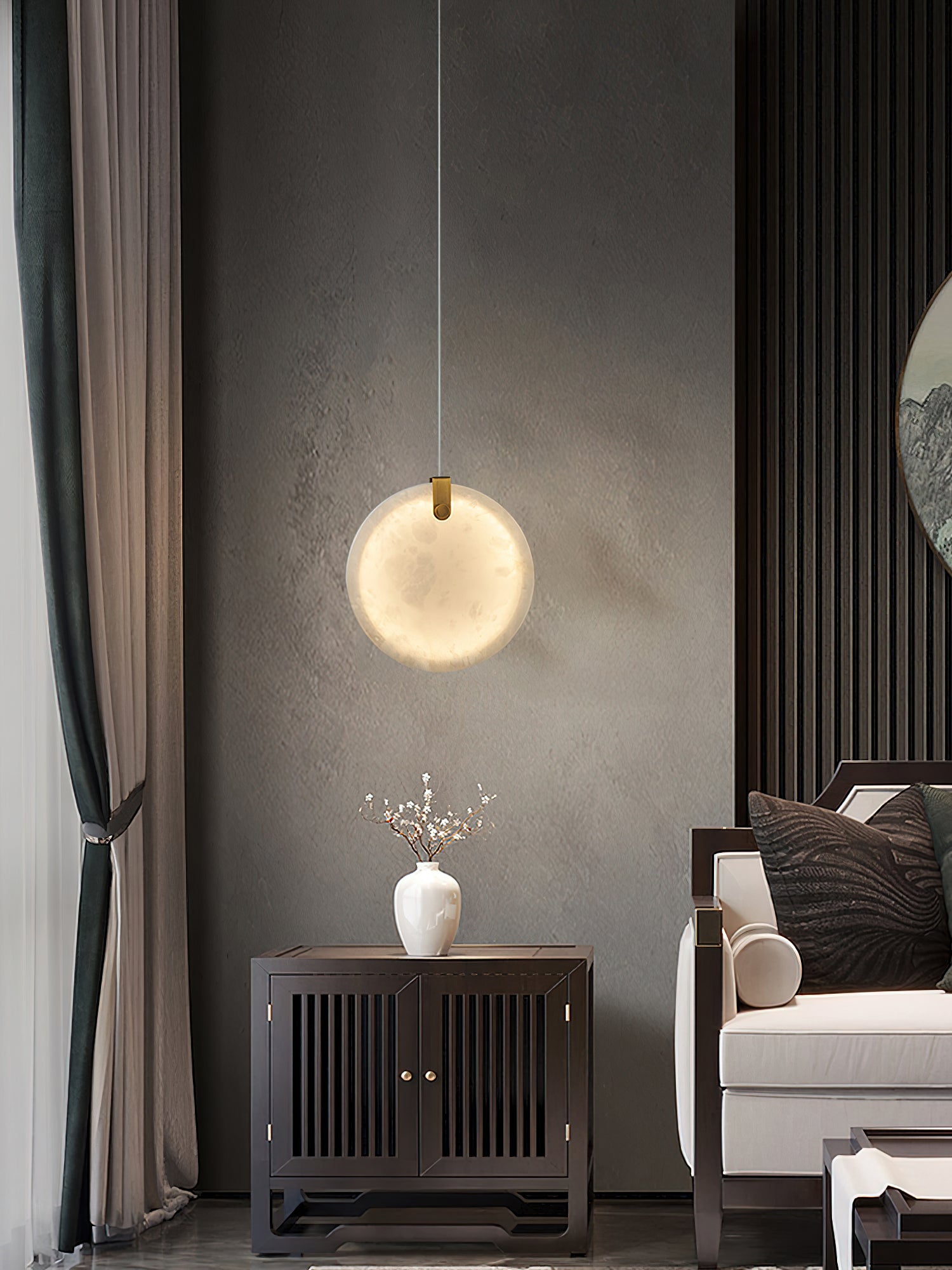 Utalionis Moderne Minimaliste Laiton Albâtre Suspension