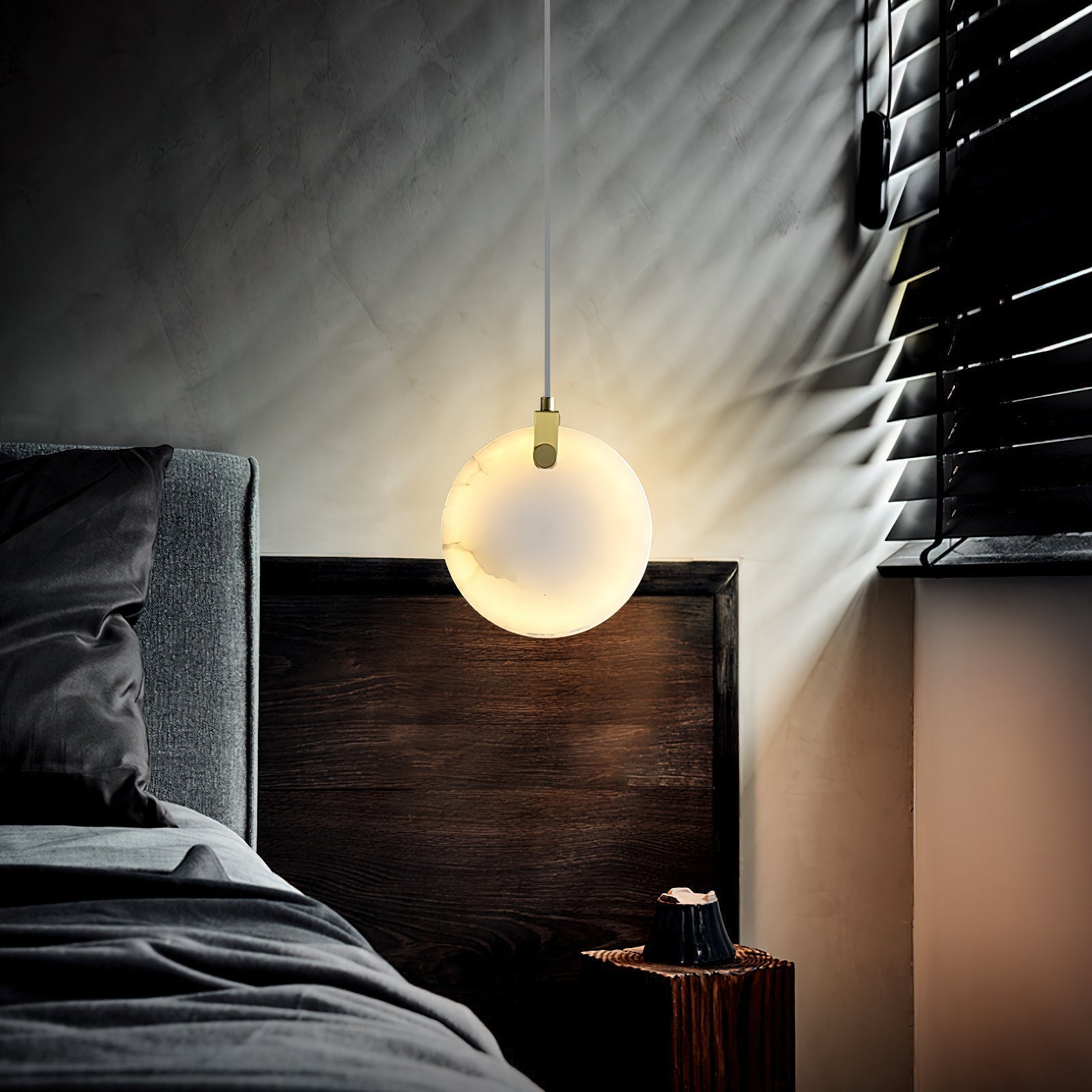 Utalionis Moderne Minimaliste Laiton Albâtre Suspension