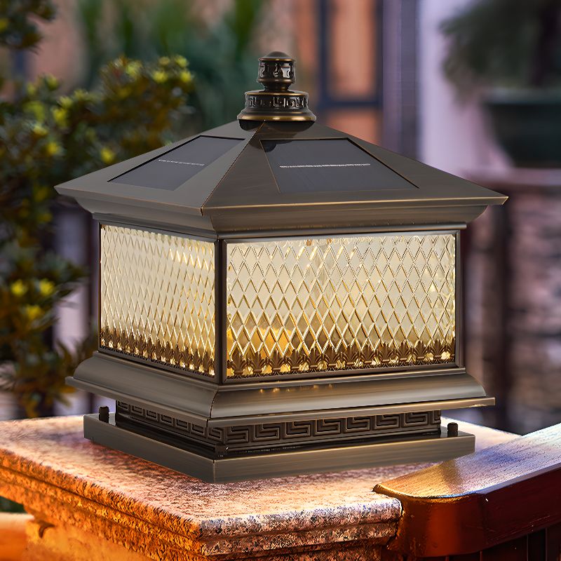 Evelor Classique Diamant Solaire Poteau Extérieur Lumière