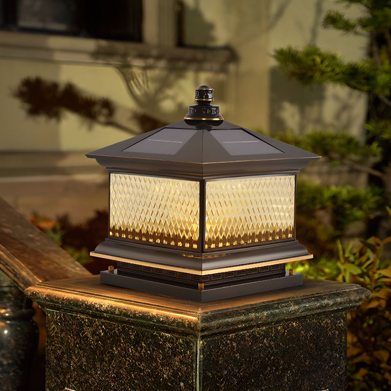 Evelor Classique Diamant Solaire Poteau Extérieur Lumière