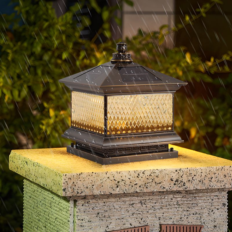 Evelor Classique Diamant Solaire Poteau Extérieur Lumière