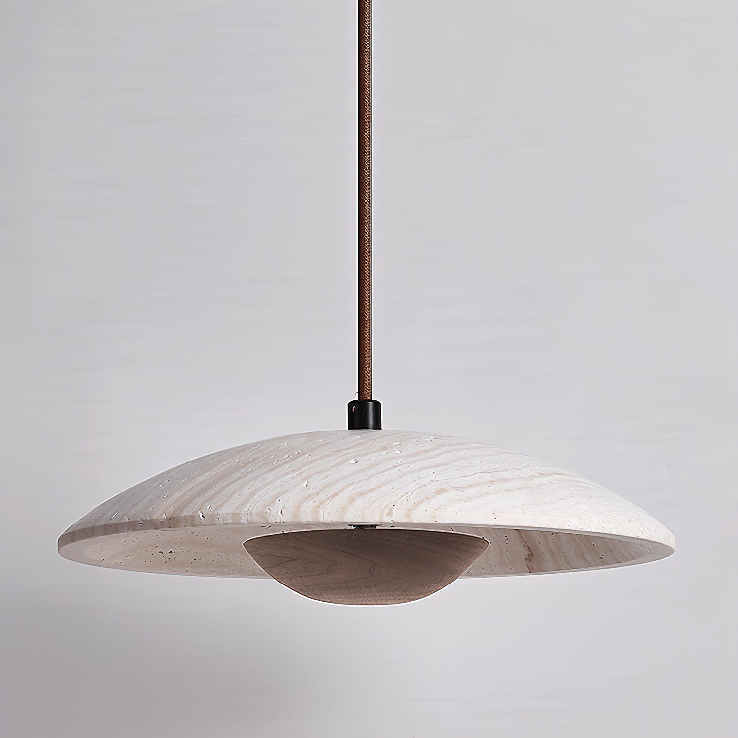 Zodore Large-Bord Travertin Pendentif Lumière