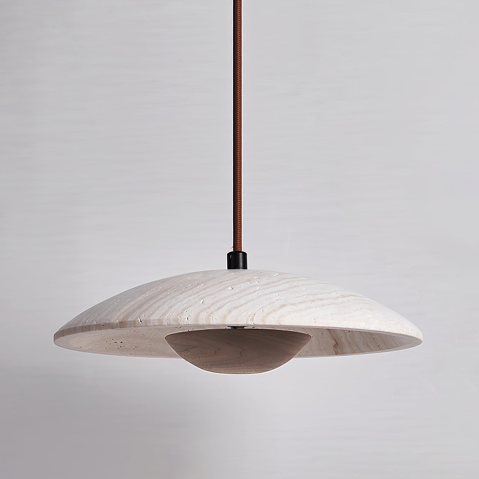 Zodore Large-Bord Travertin Pendentif Lumière
