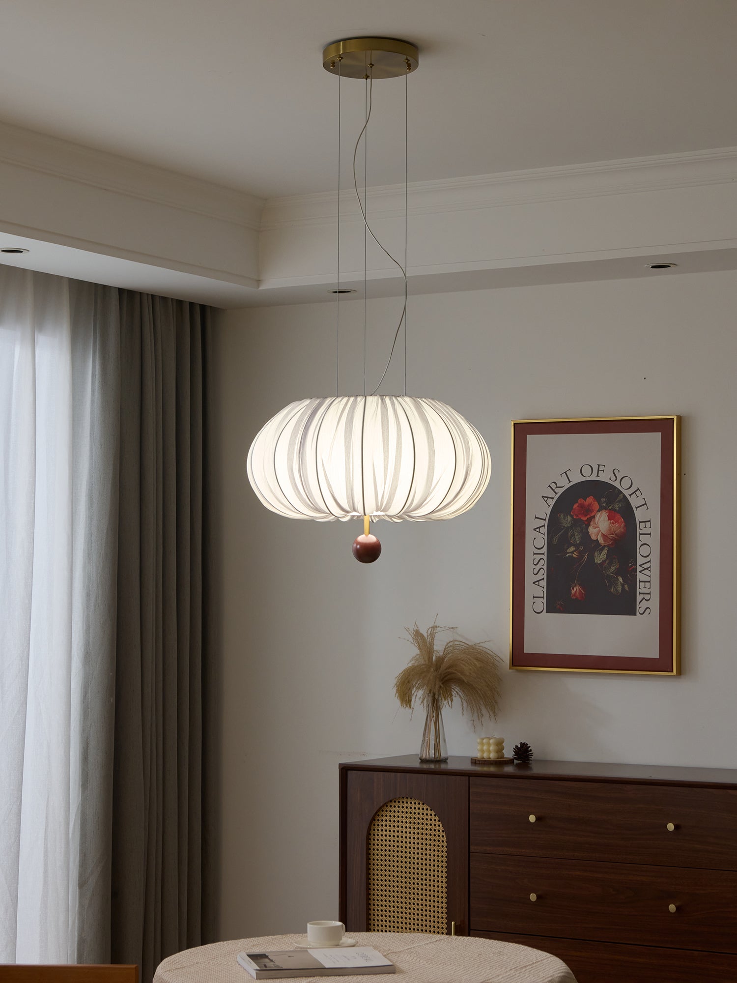Vasilen Lampe Plafonnier Premium Art Nordic Ballon Bois Tissu