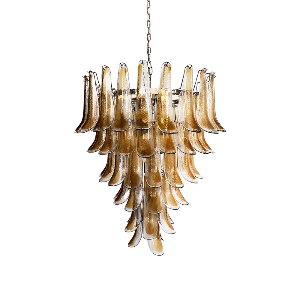 Aurora Lustre Ambre Verre Pétales Superposé Luxe