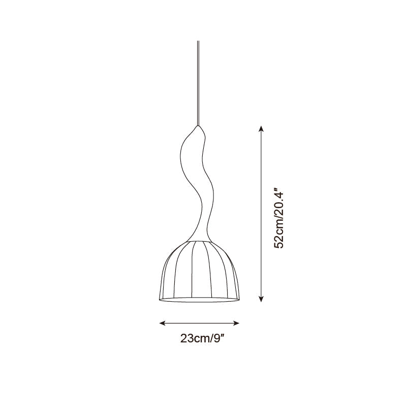 Solia Suspension Tige Courbée Tissu Bois