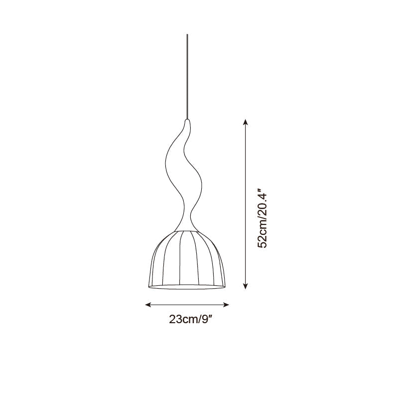 Solia Suspension Tige Courbée Tissu Bois