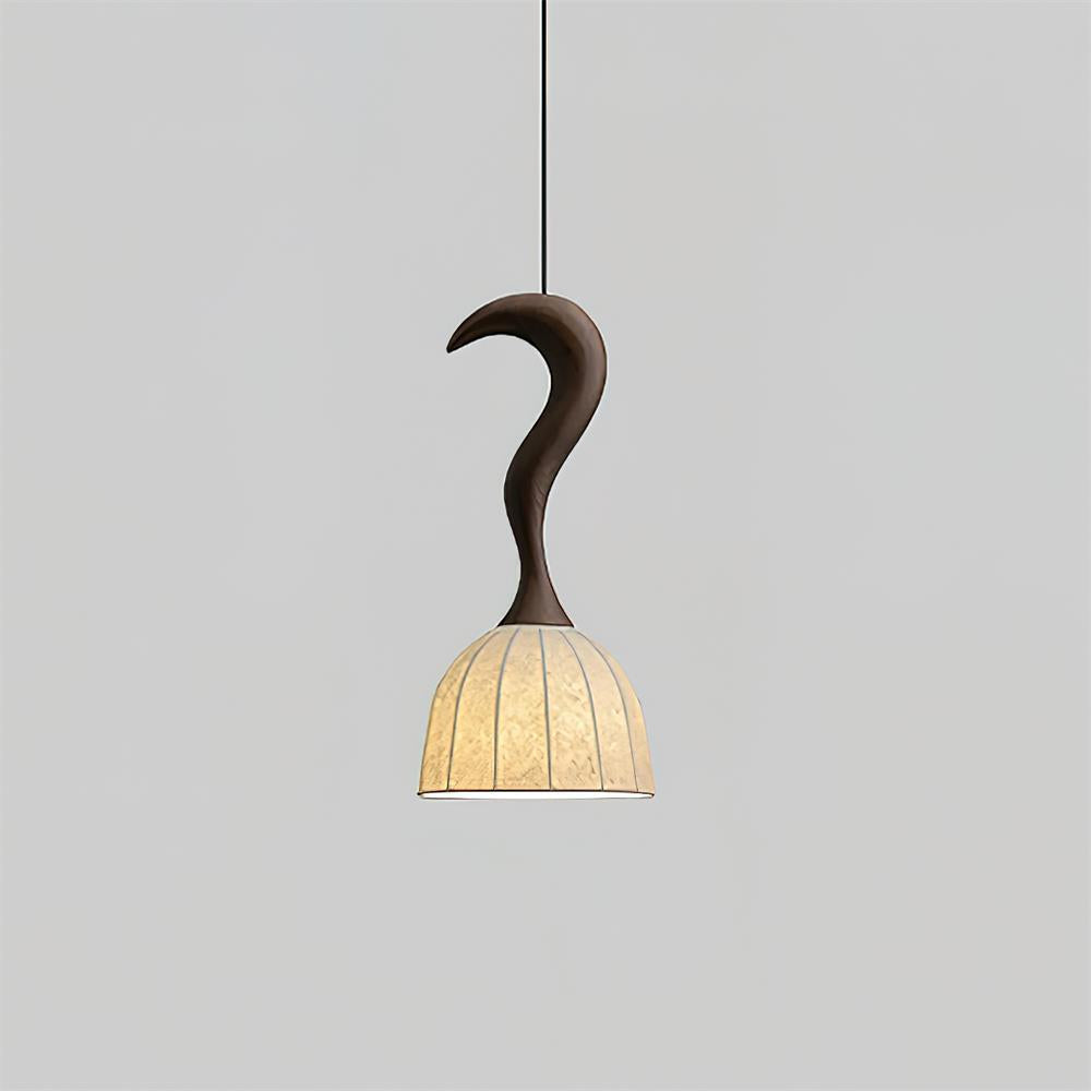 Solia Suspension Tige Courbée Tissu Bois