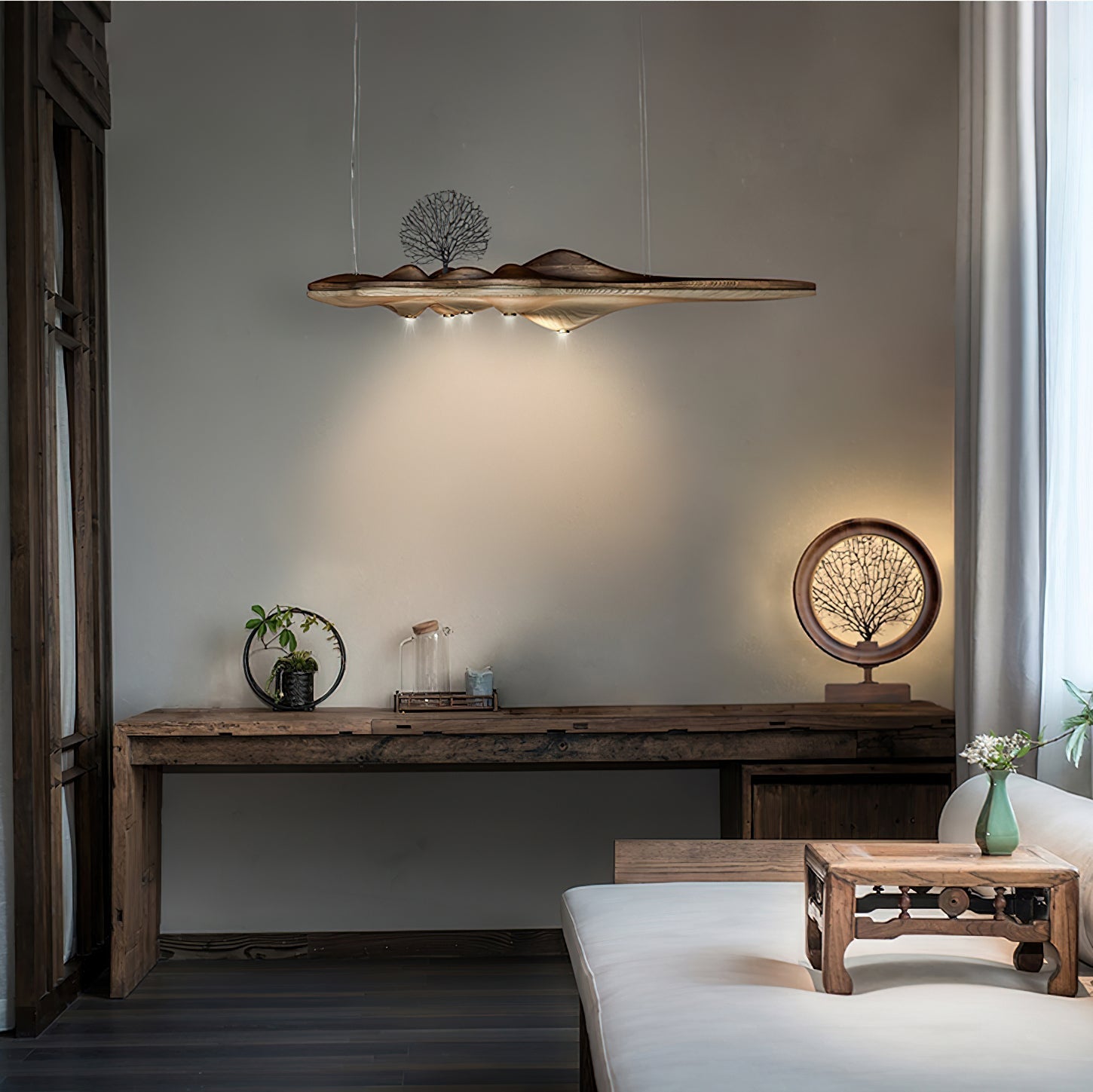 Etalyra Suspension en Bois Élégance Premium