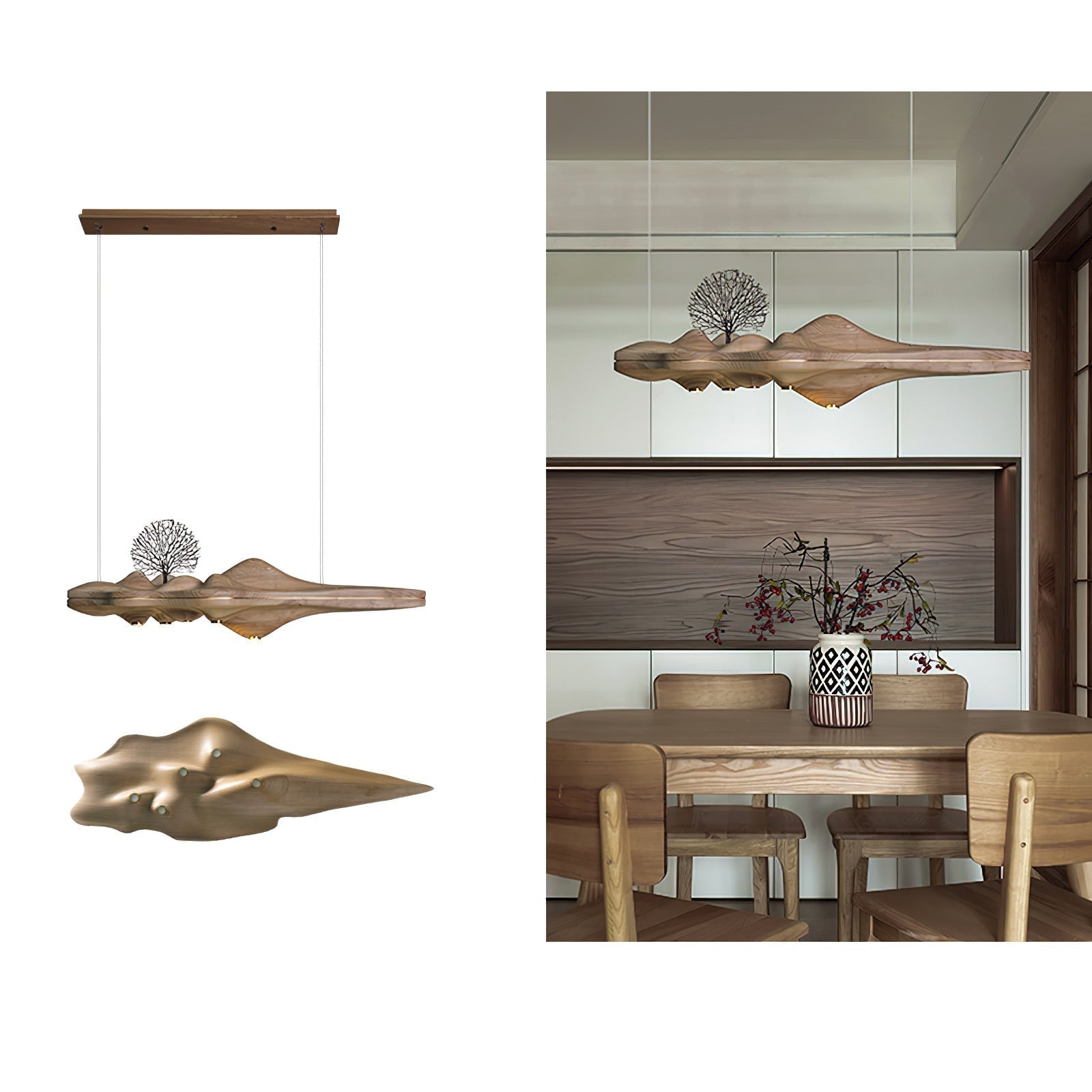 Etalyra Suspension en Bois Élégance Premium