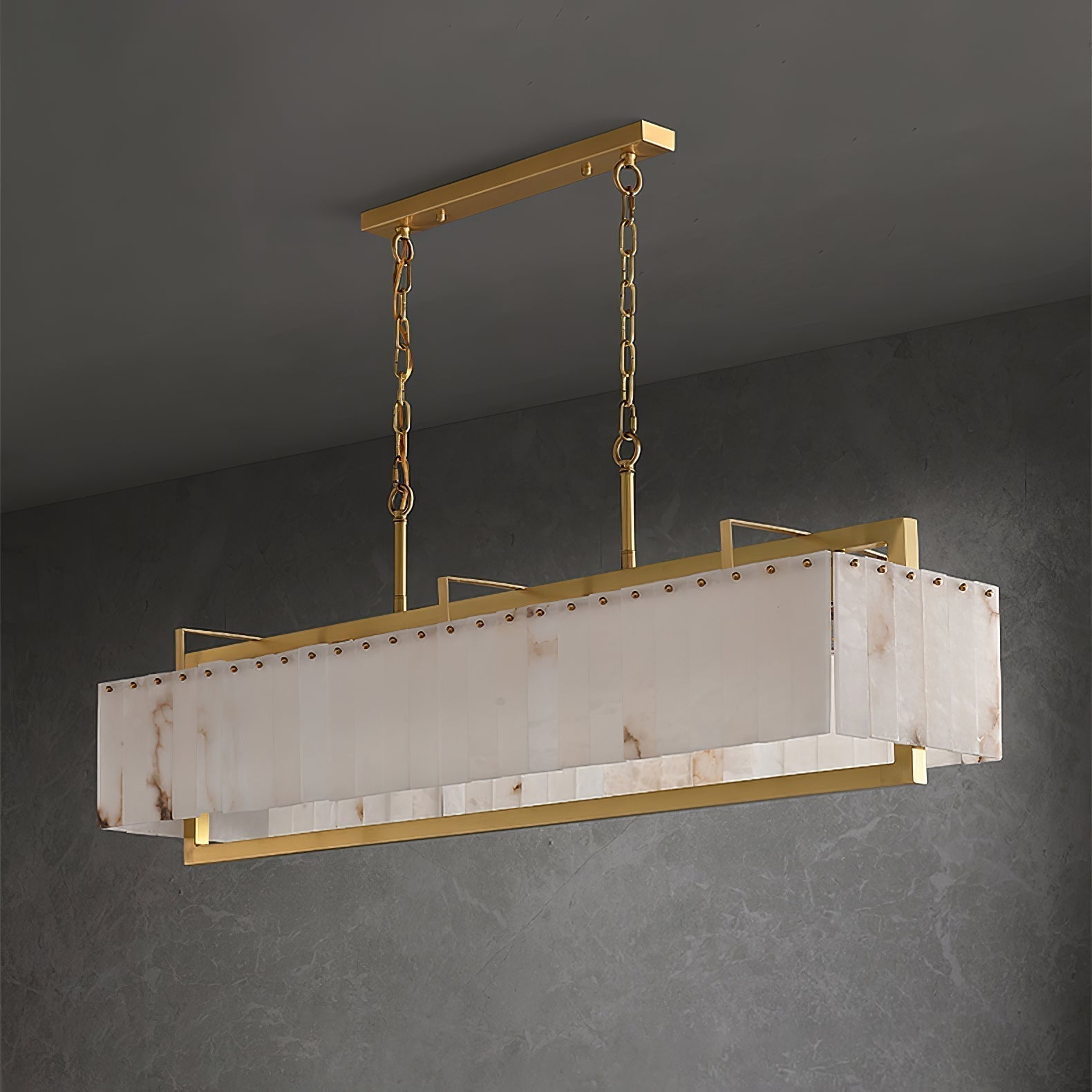 Aether Suspension Rectangulaire en Albâtre