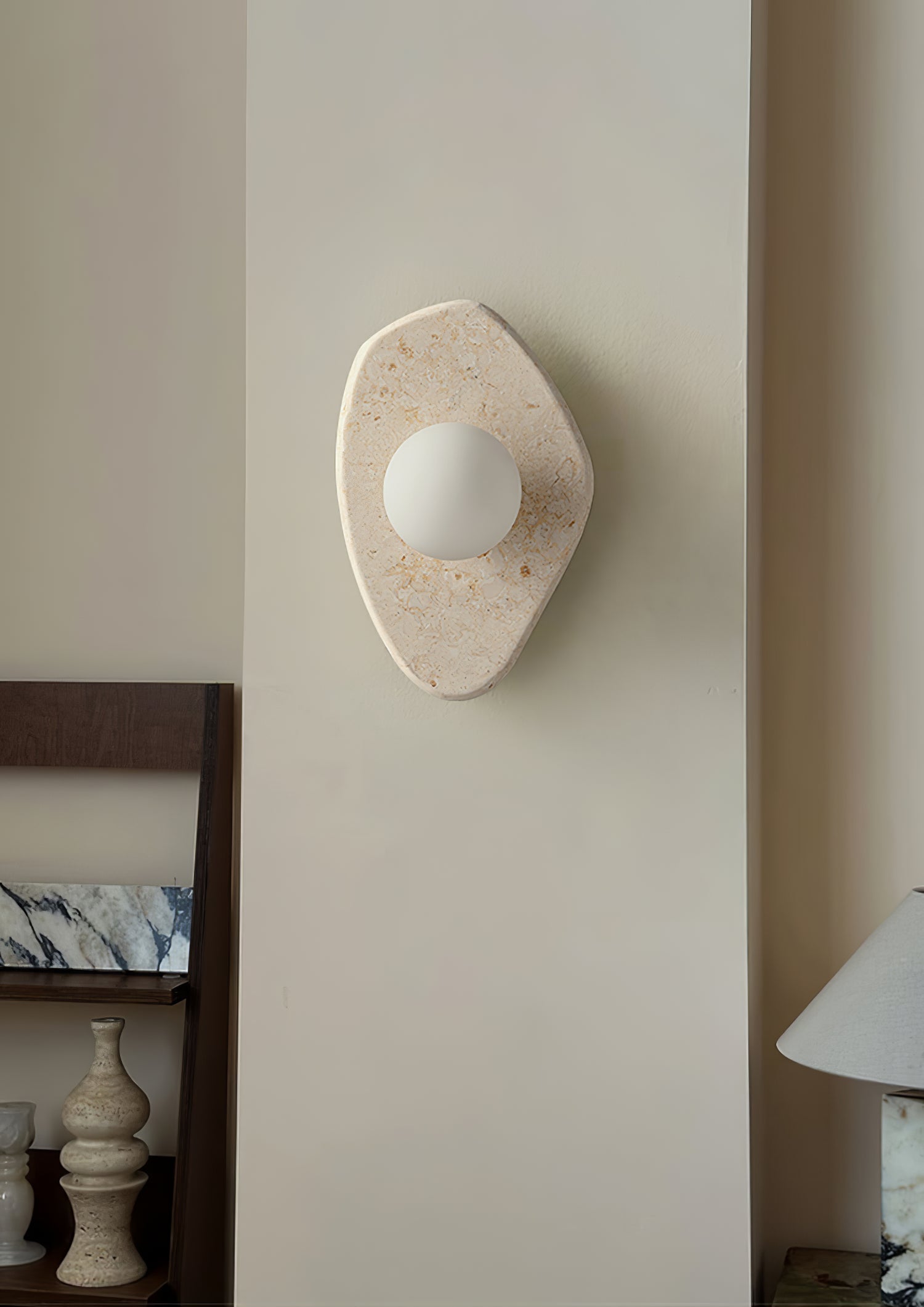 Pebble Applique Murale Rustique en Marbre