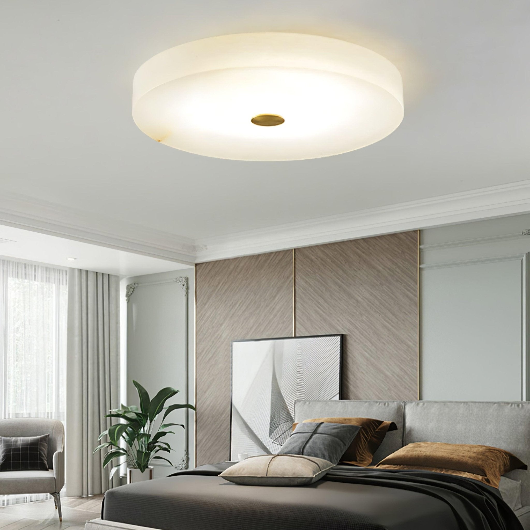 Olaean Lampe Plafonnier en Albâtre