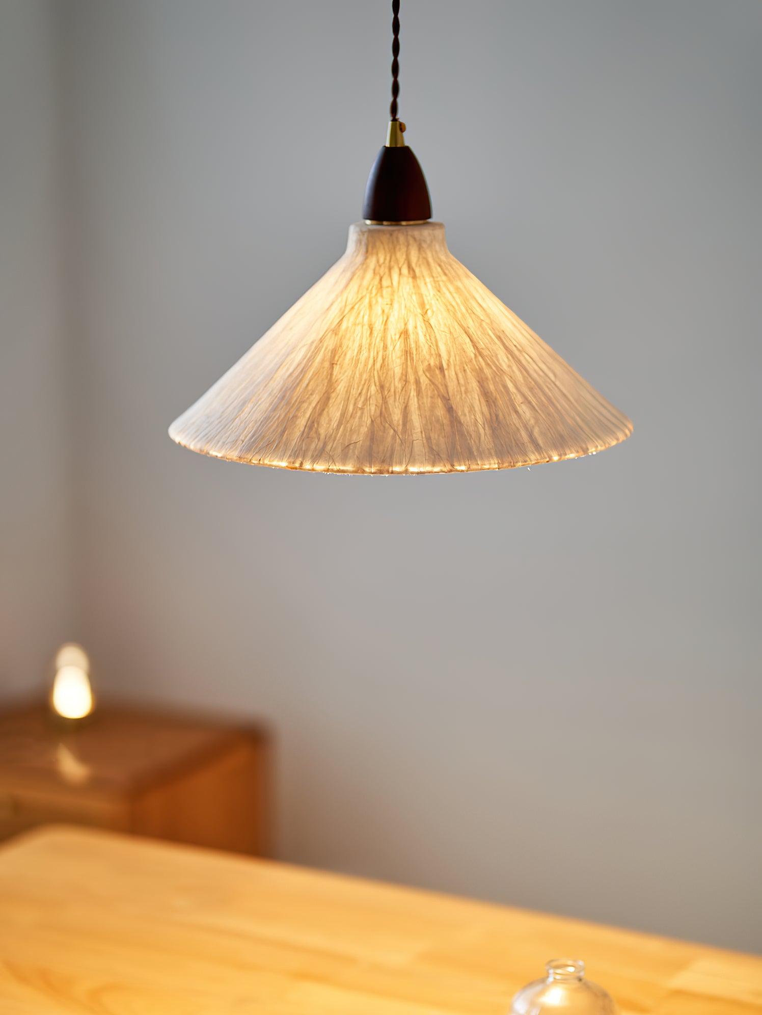 Vellara Papier & Bois Pendentif Lampe