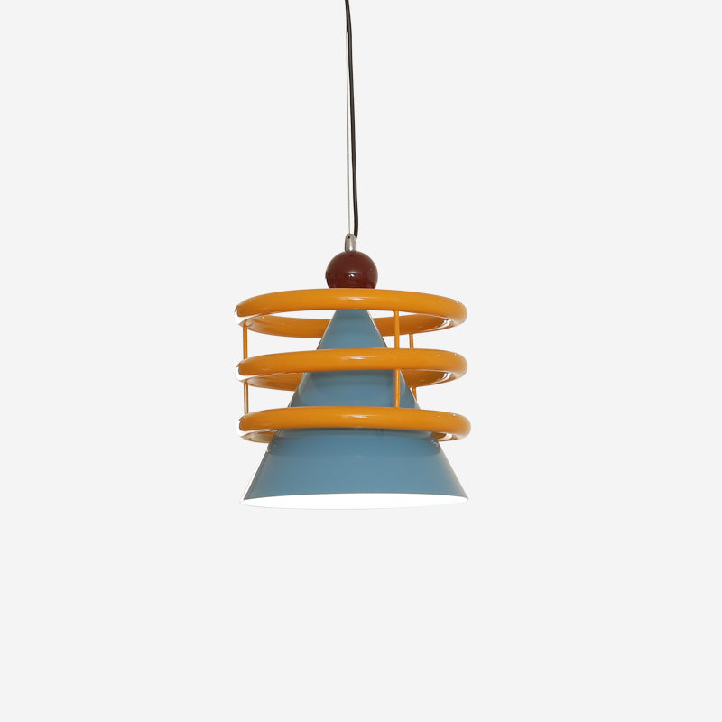 Sowden Suspension Cône Bleu Anneaux Orange
