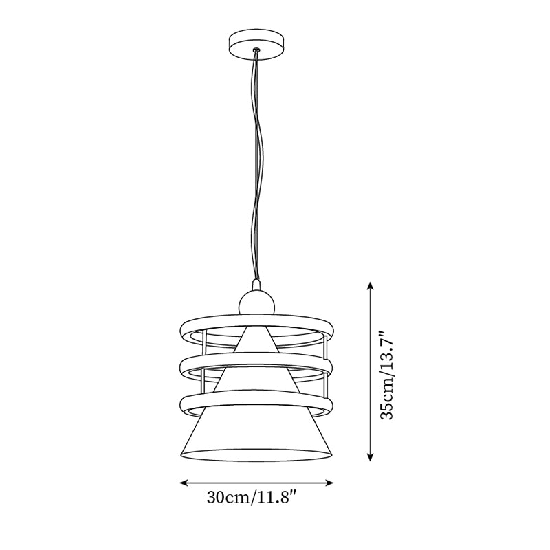 Sowden Suspension Cône Bleu Anneaux Orange