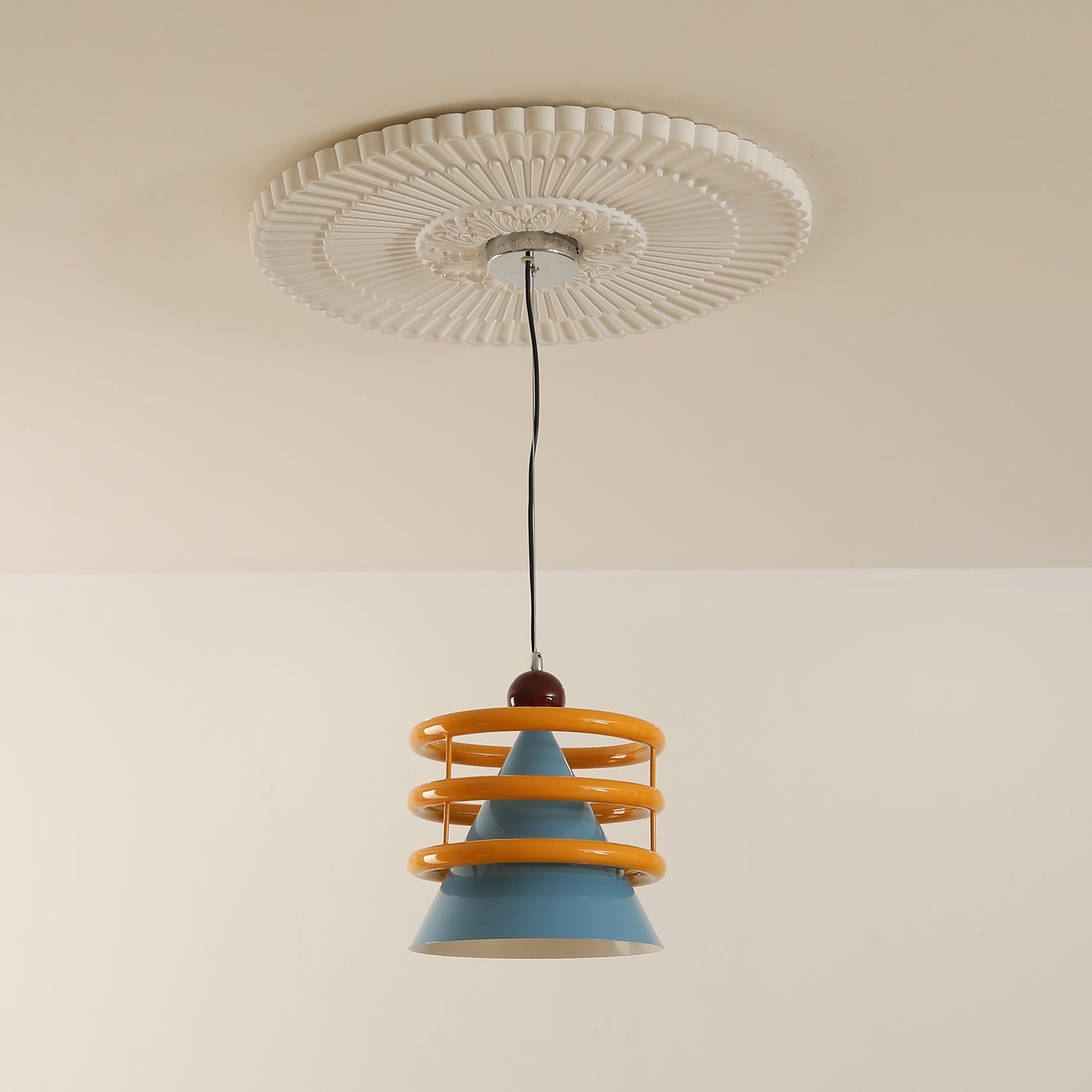 Sowden Suspension Cône Bleu Anneaux Orange