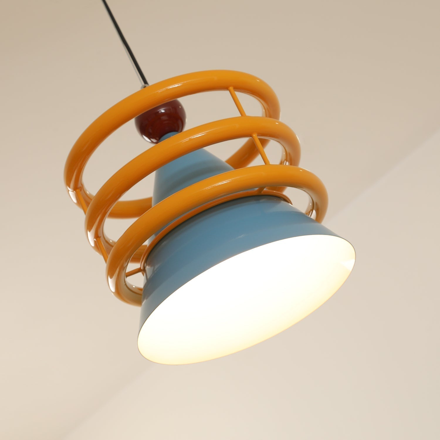 Sowden Suspension Cône Bleu Anneaux Orange