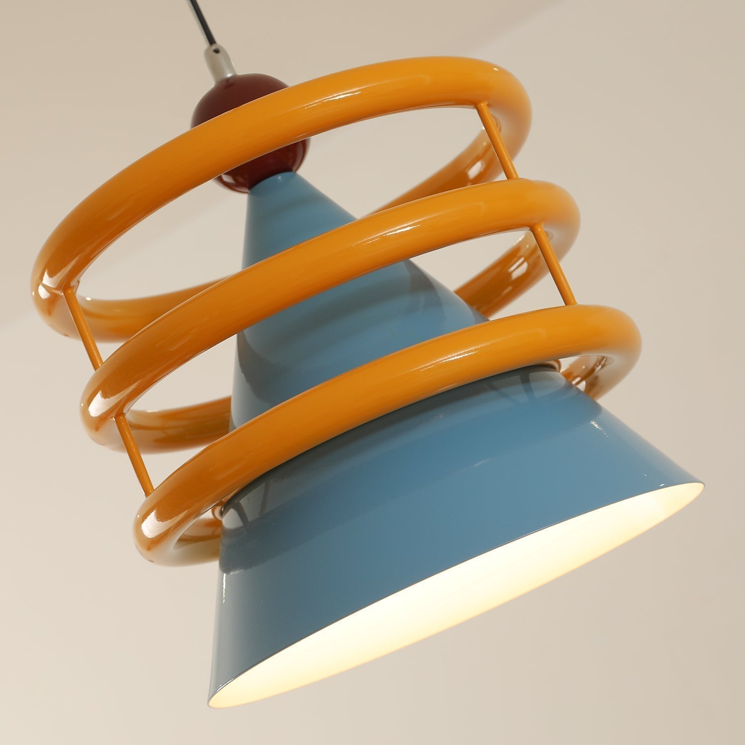 Sowden Suspension Cône Bleu Anneaux Orange