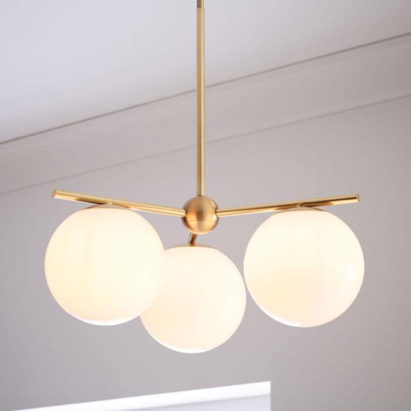 Lustra Lustre Sphère & Tige Moderne Or LED