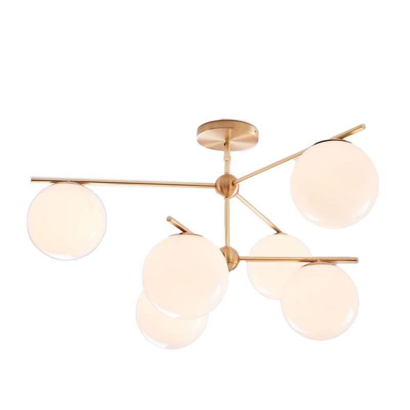 Lustra Lustre Sphère & Tige Moderne Or LED