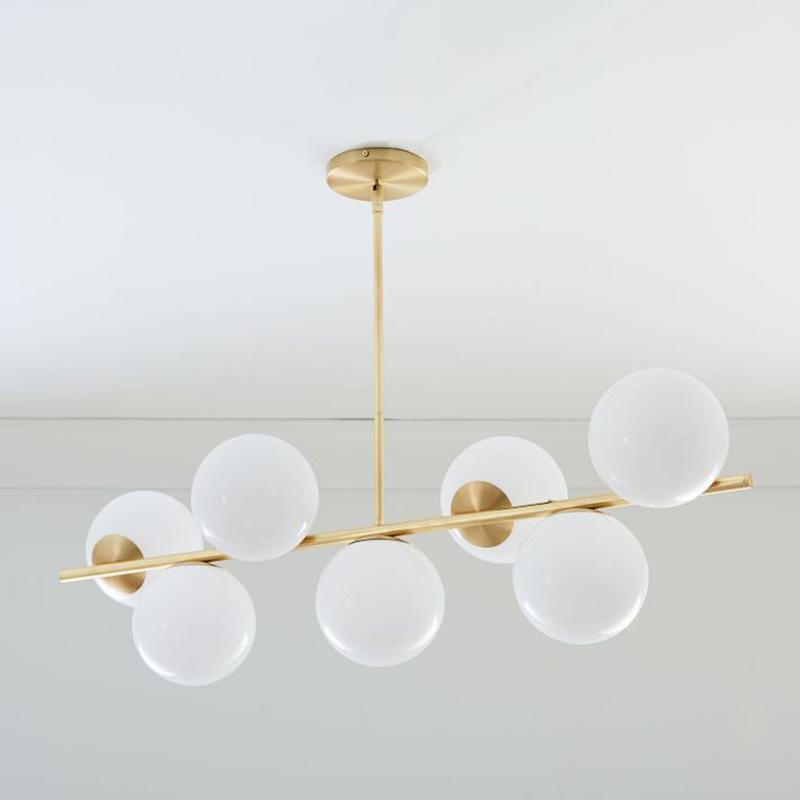 Lustra Lustre Sphère & Tige Moderne Or LED