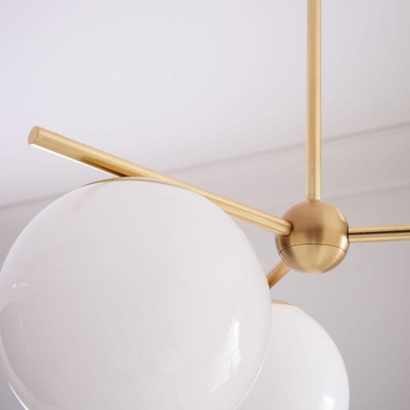 Lustra Lustre Sphère & Tige Moderne Or LED