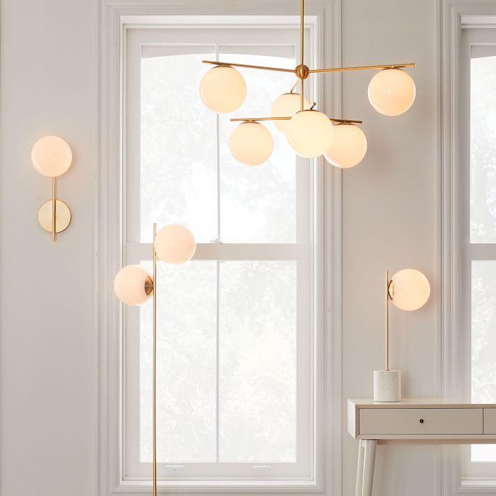 Lustra Lustre Sphère & Tige Moderne Or LED