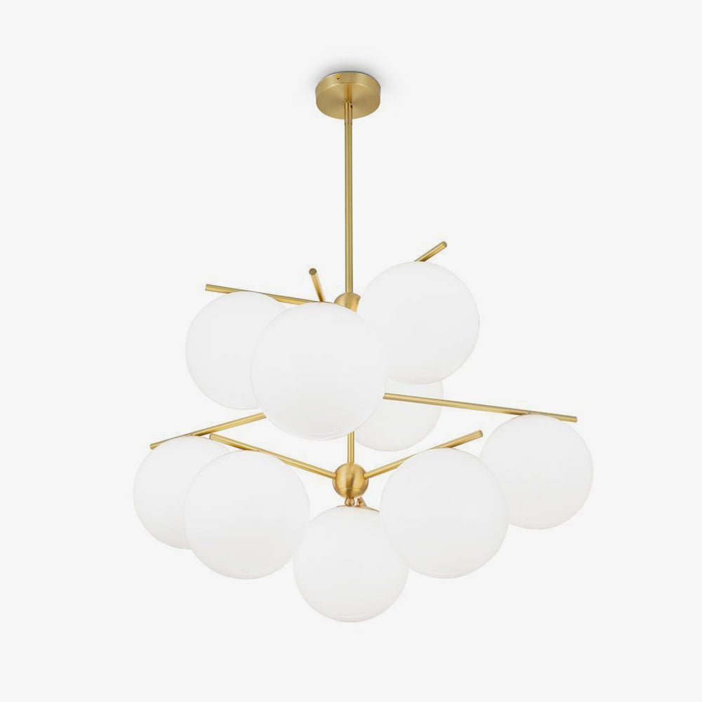 Lustra Lustre Sphère & Tige Moderne Or LED
