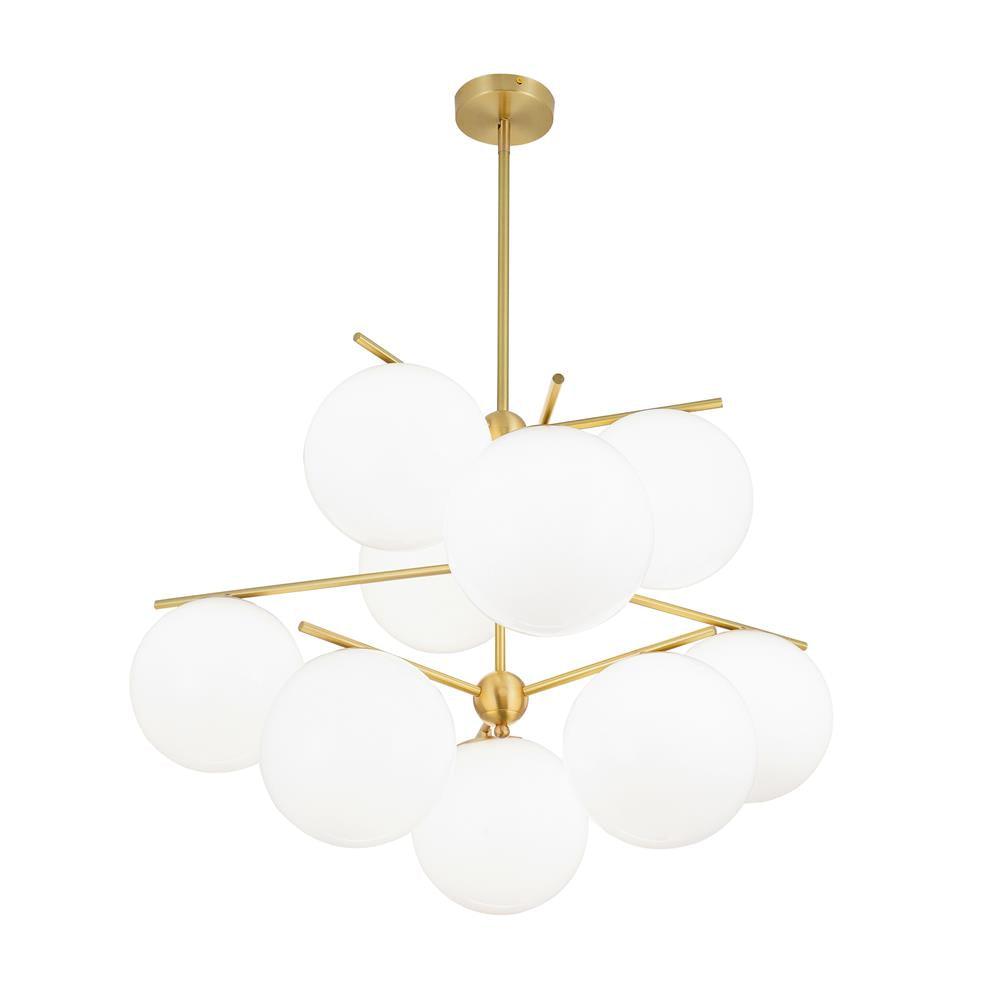 Lustra Lustre Sphère & Tige Moderne Or LED