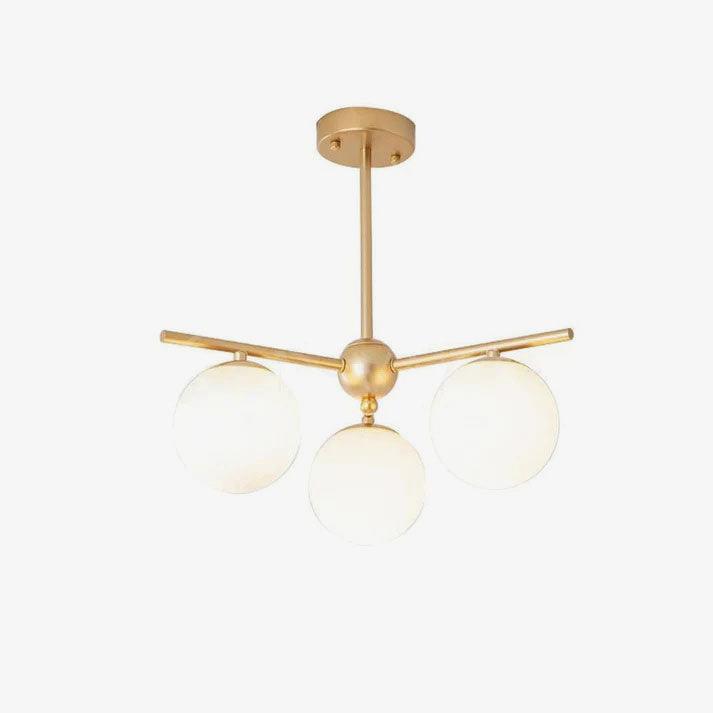 Lustra Lustre Sphère & Tige Moderne Or LED