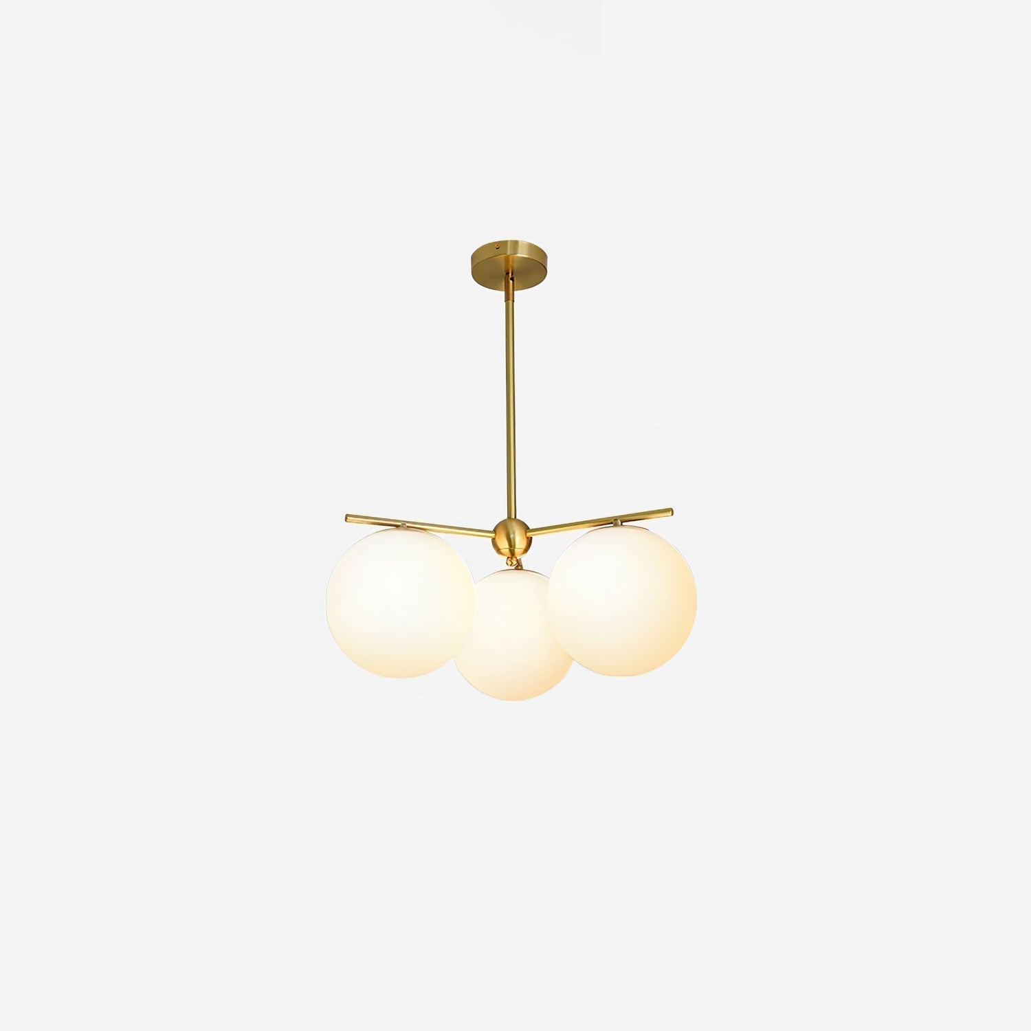 Lustra Lustre Sphère & Tige Moderne Or LED