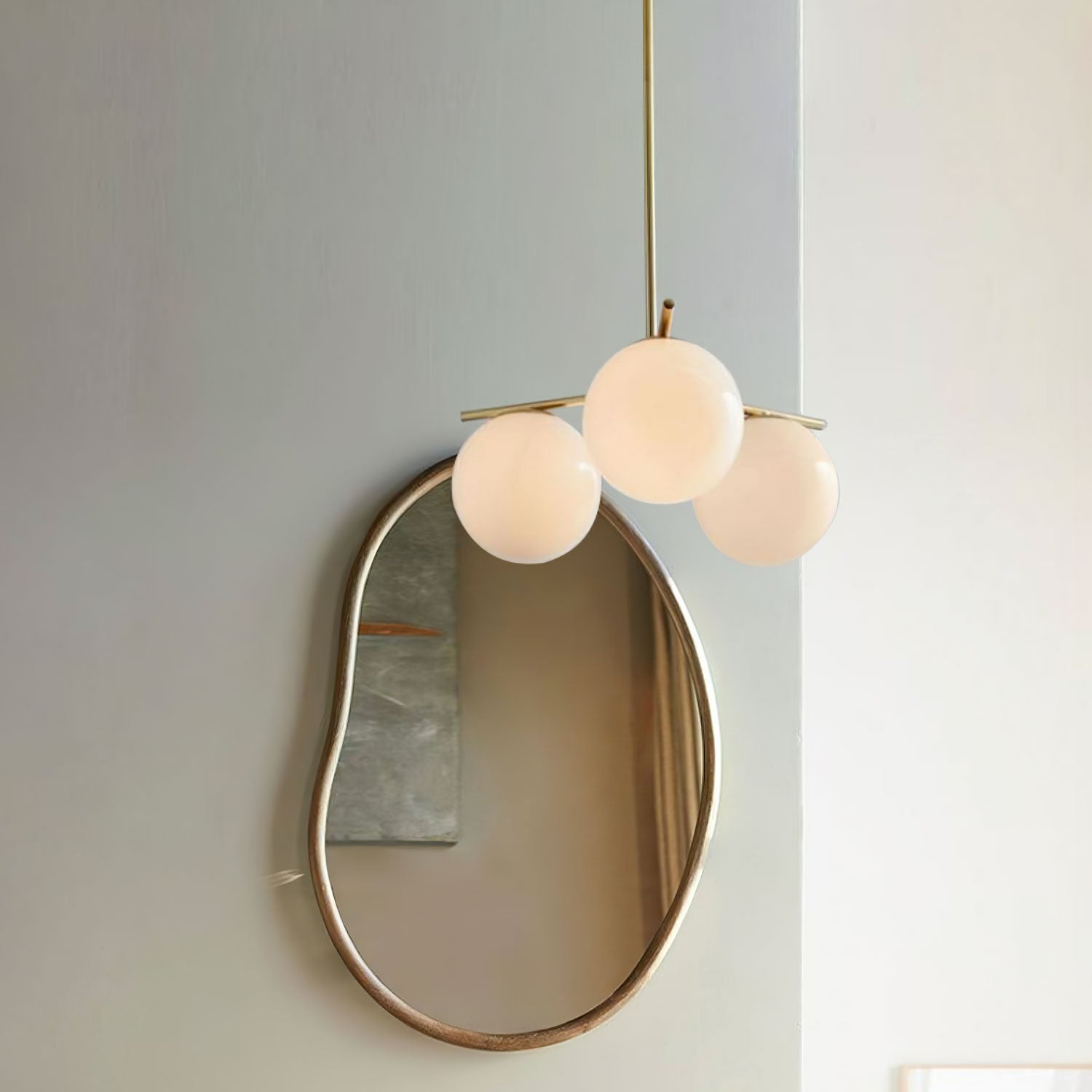 Lustra Lustre Sphère & Tige Moderne Or LED