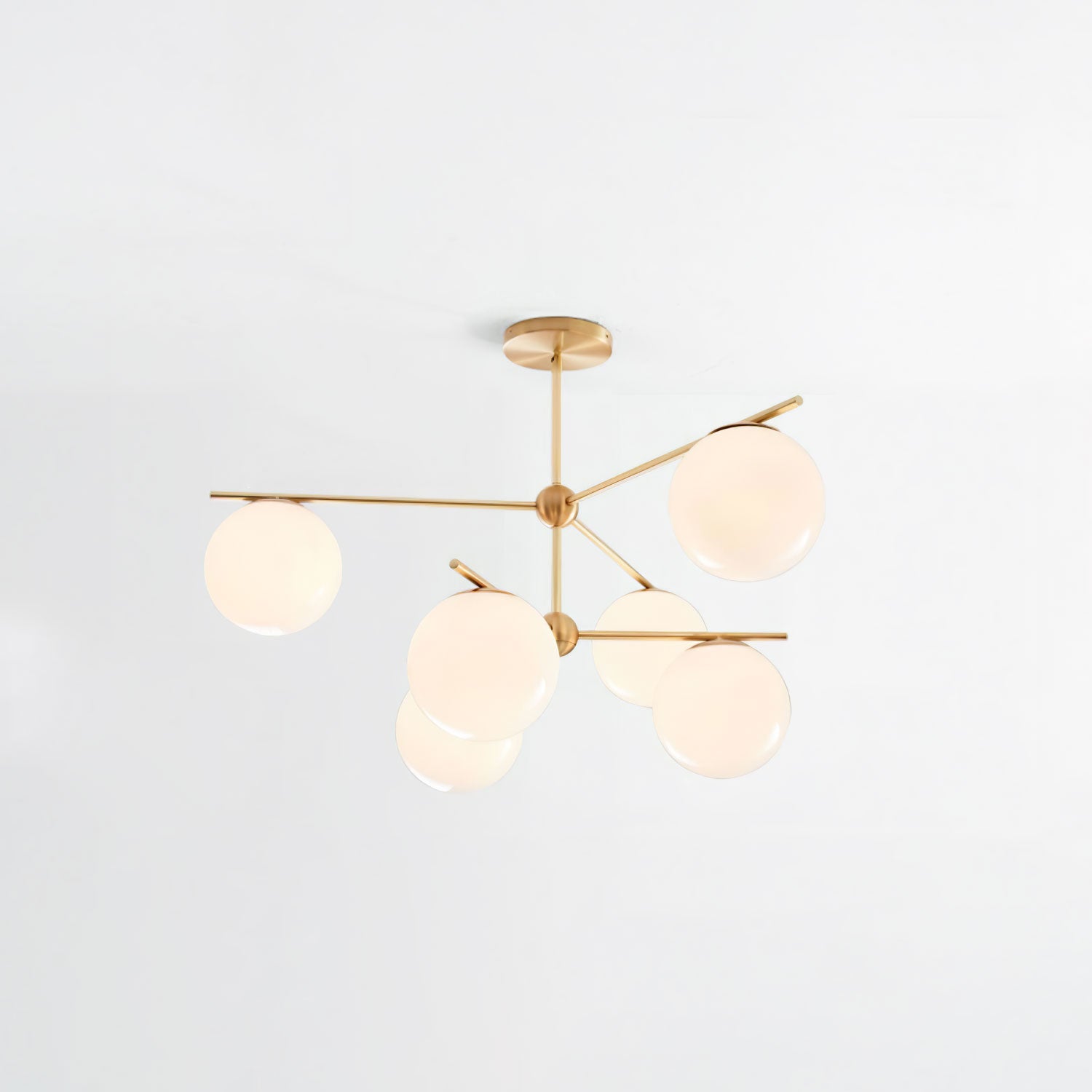 Lustra Lustre Sphère & Tige Moderne Or LED