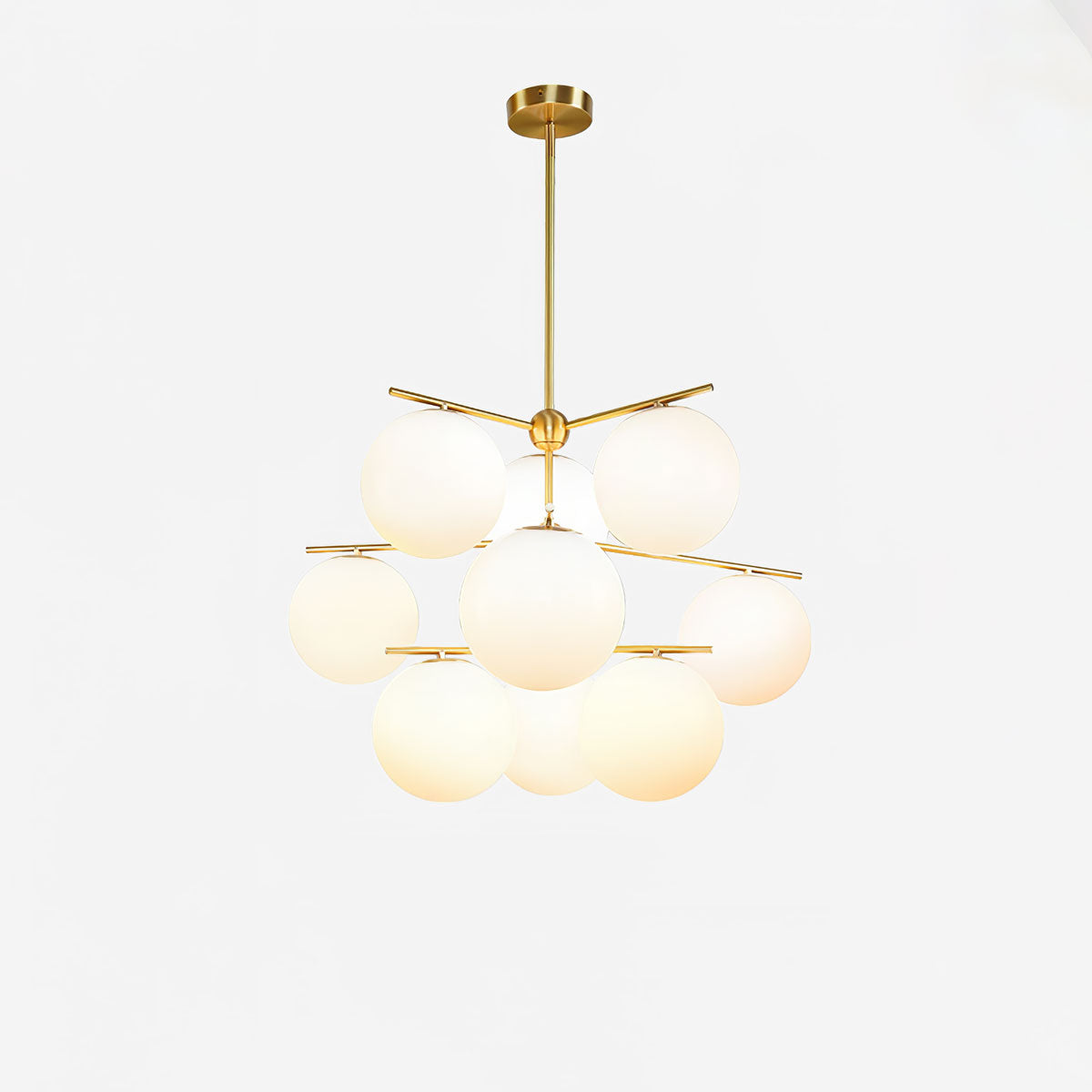 Lustra Lustre Sphère & Tige Moderne Or LED