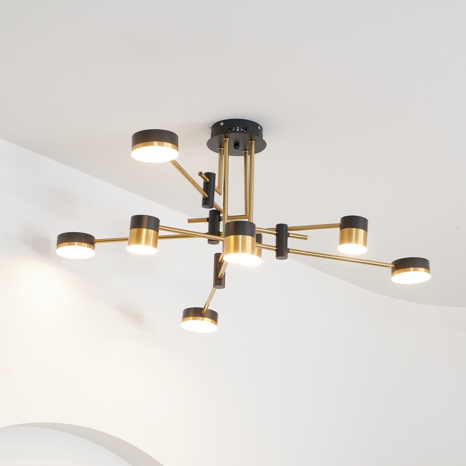 Lustra Lustre Noir Or Bras en Forme d'Araignée