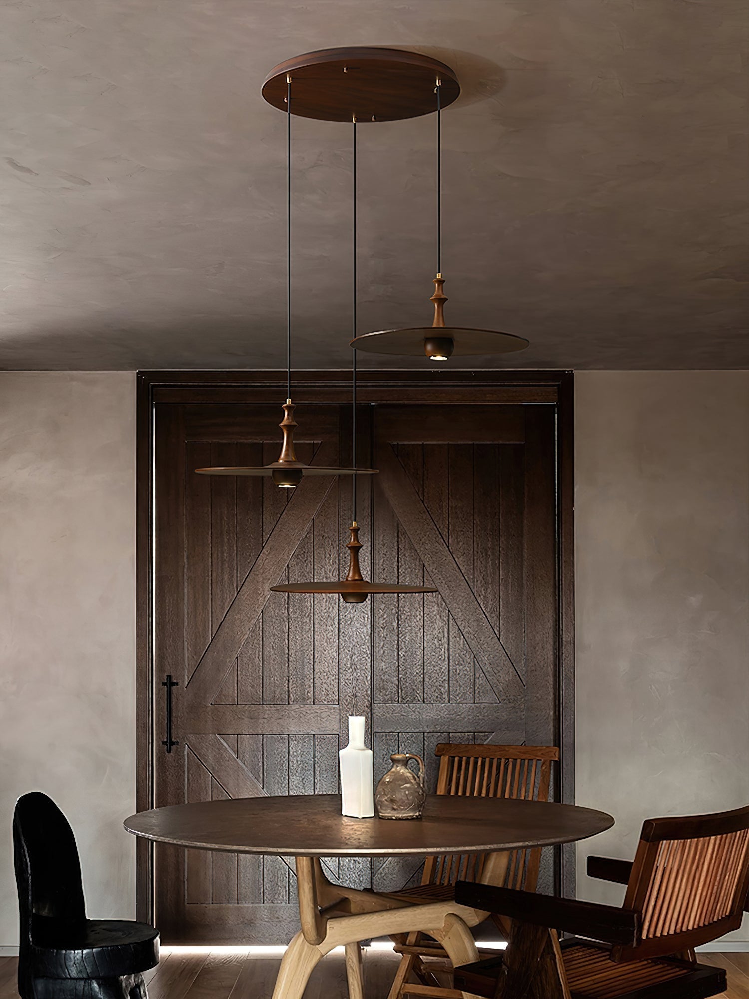 Syrinyra Suspension Sculpturale Disque Bois