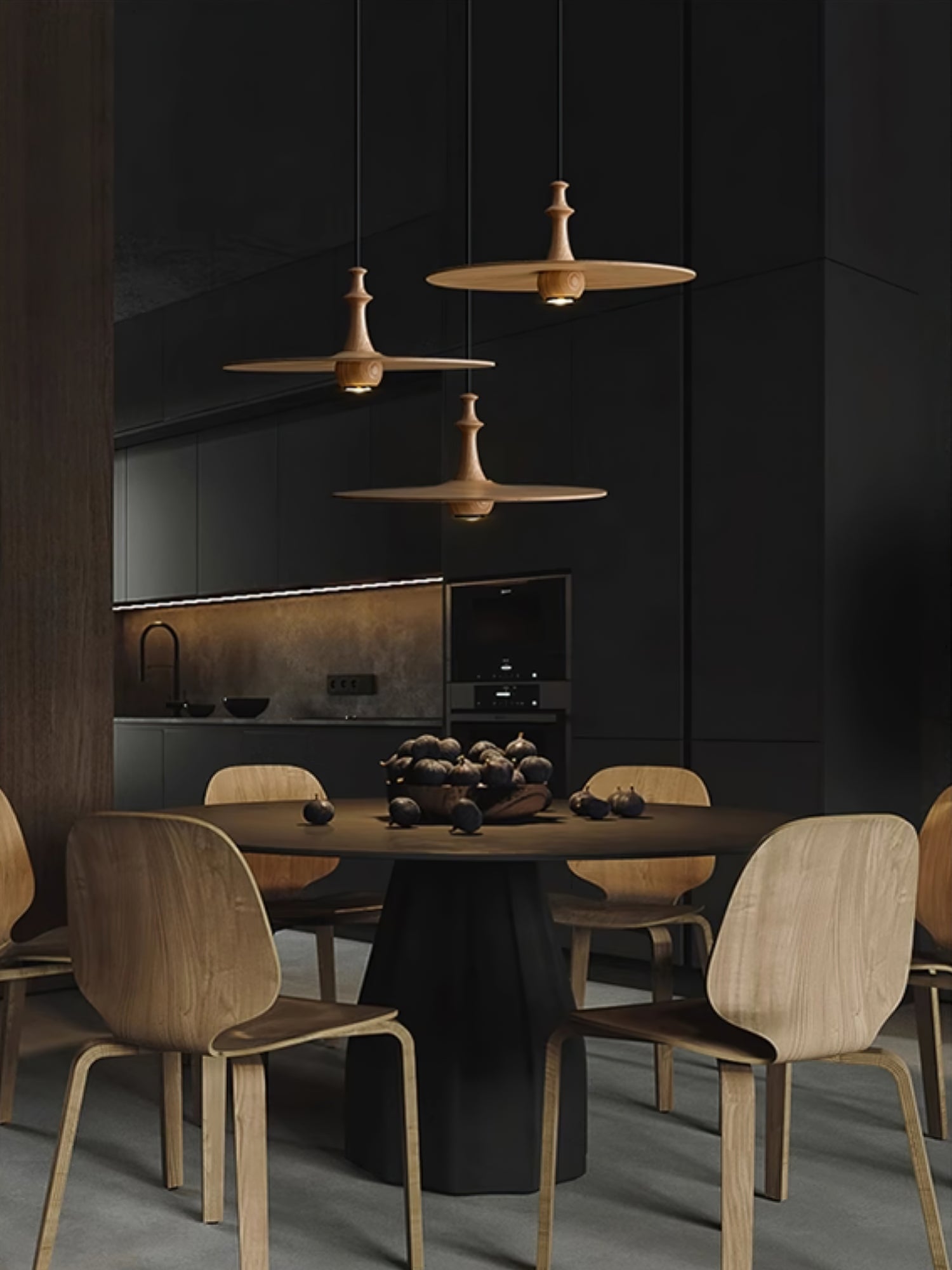 Syrinyra Suspension Sculpturale Disque Bois