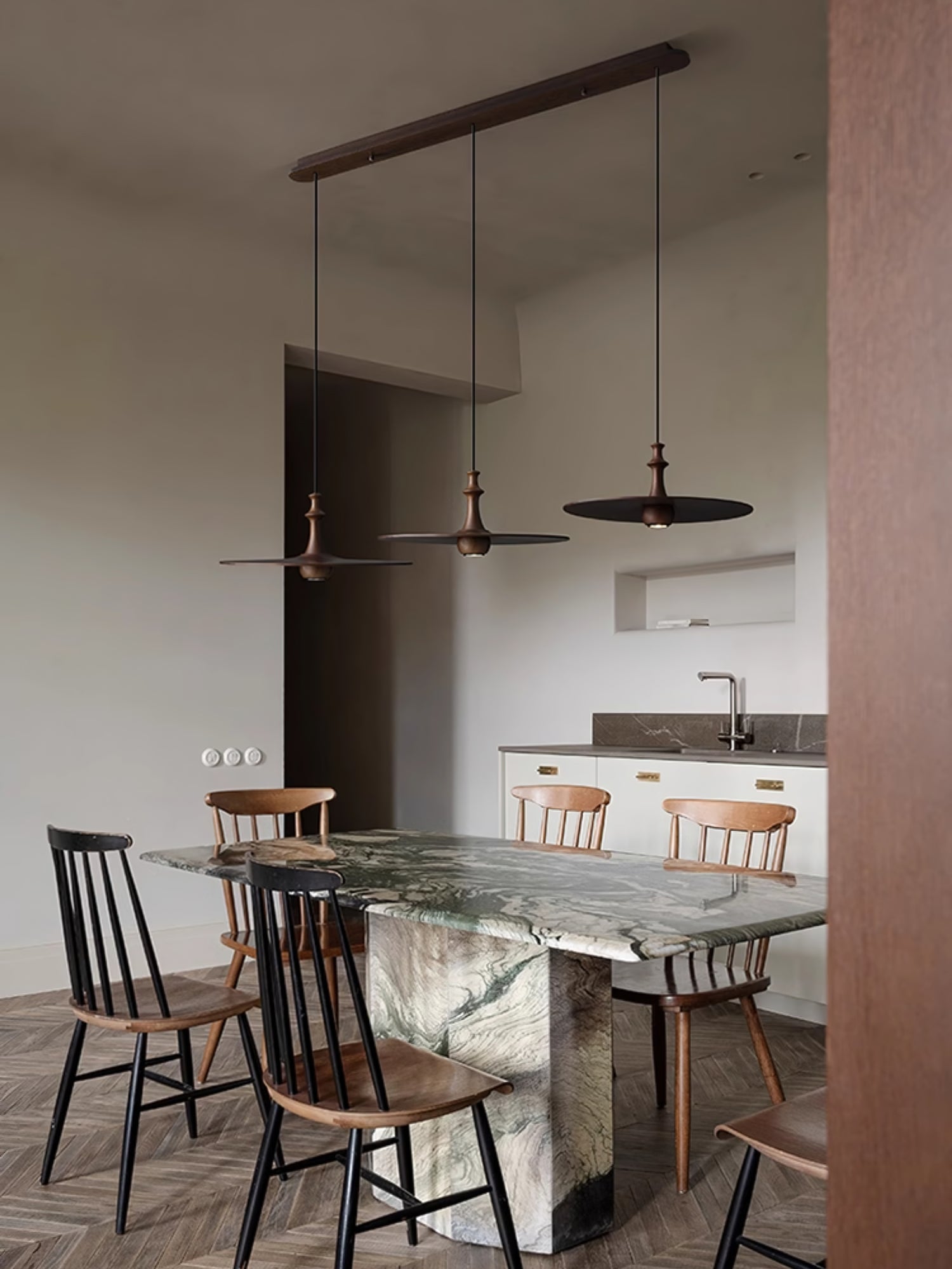 Syrinyra Suspension Sculpturale Disque Bois