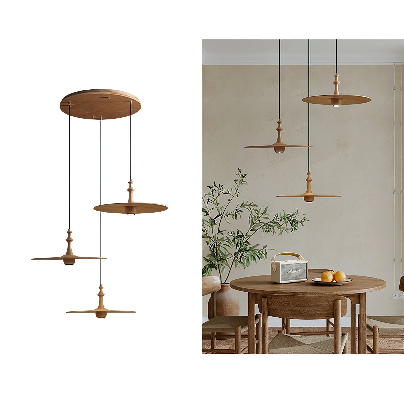 Syrinyra Suspension Sculpturale Disque Bois