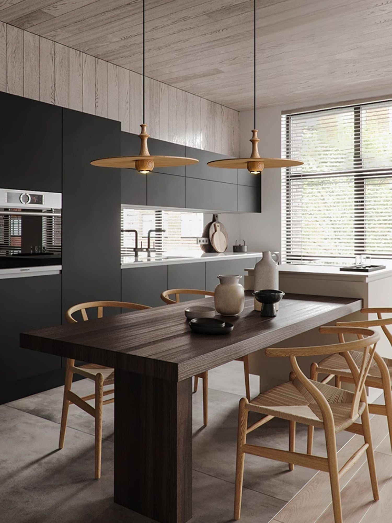 Syrinyra Suspension Sculpturale Disque Bois