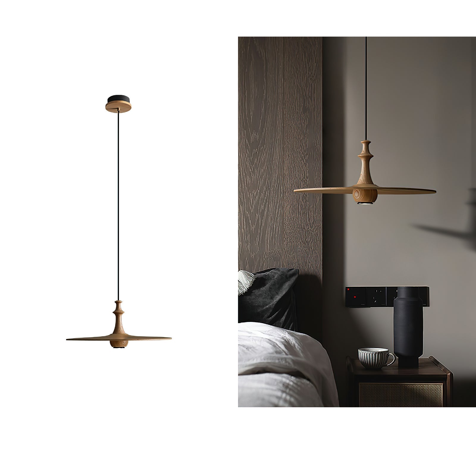 Syrinyra Suspension Sculpturale Disque Bois