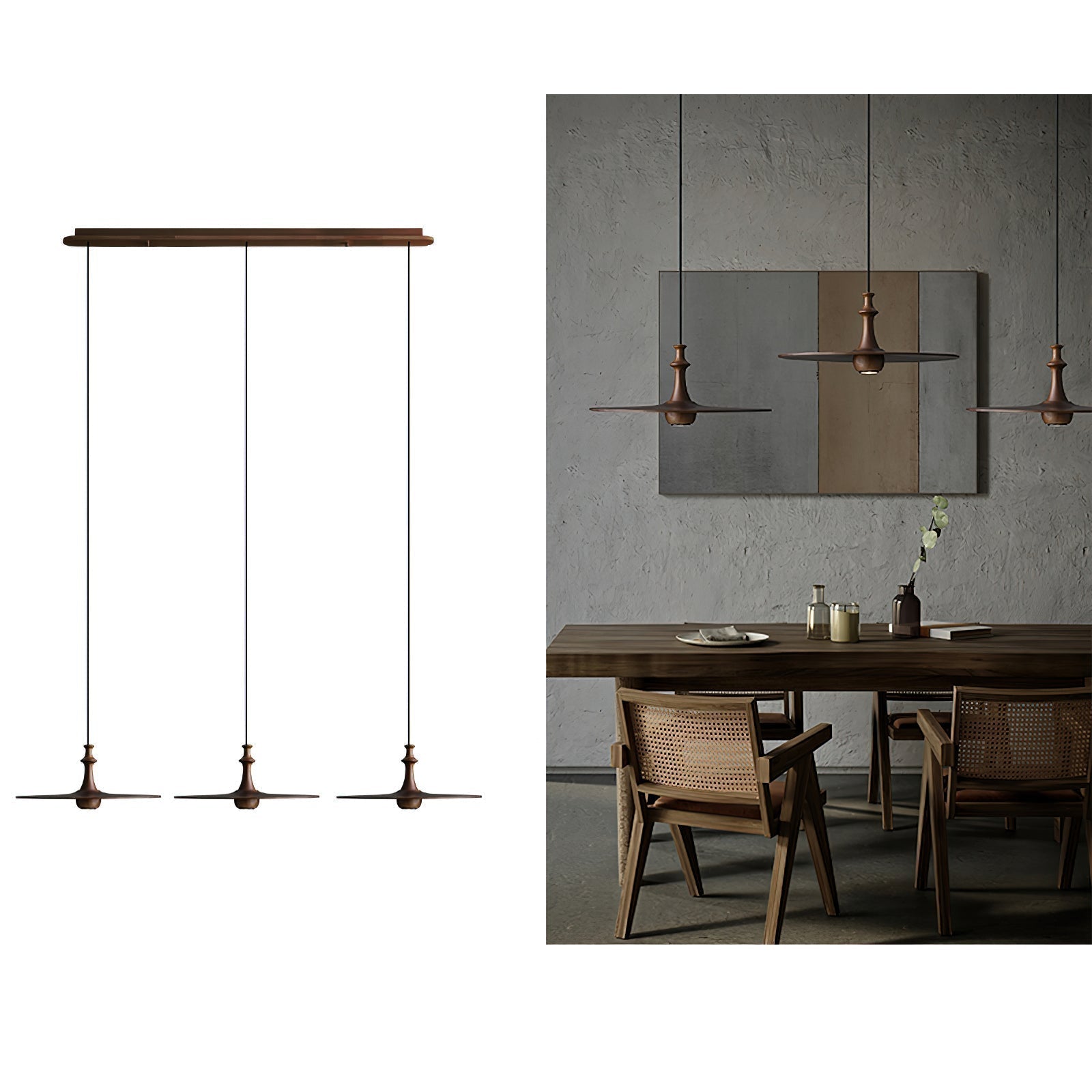 Syrinyra Suspension Sculpturale Disque Bois