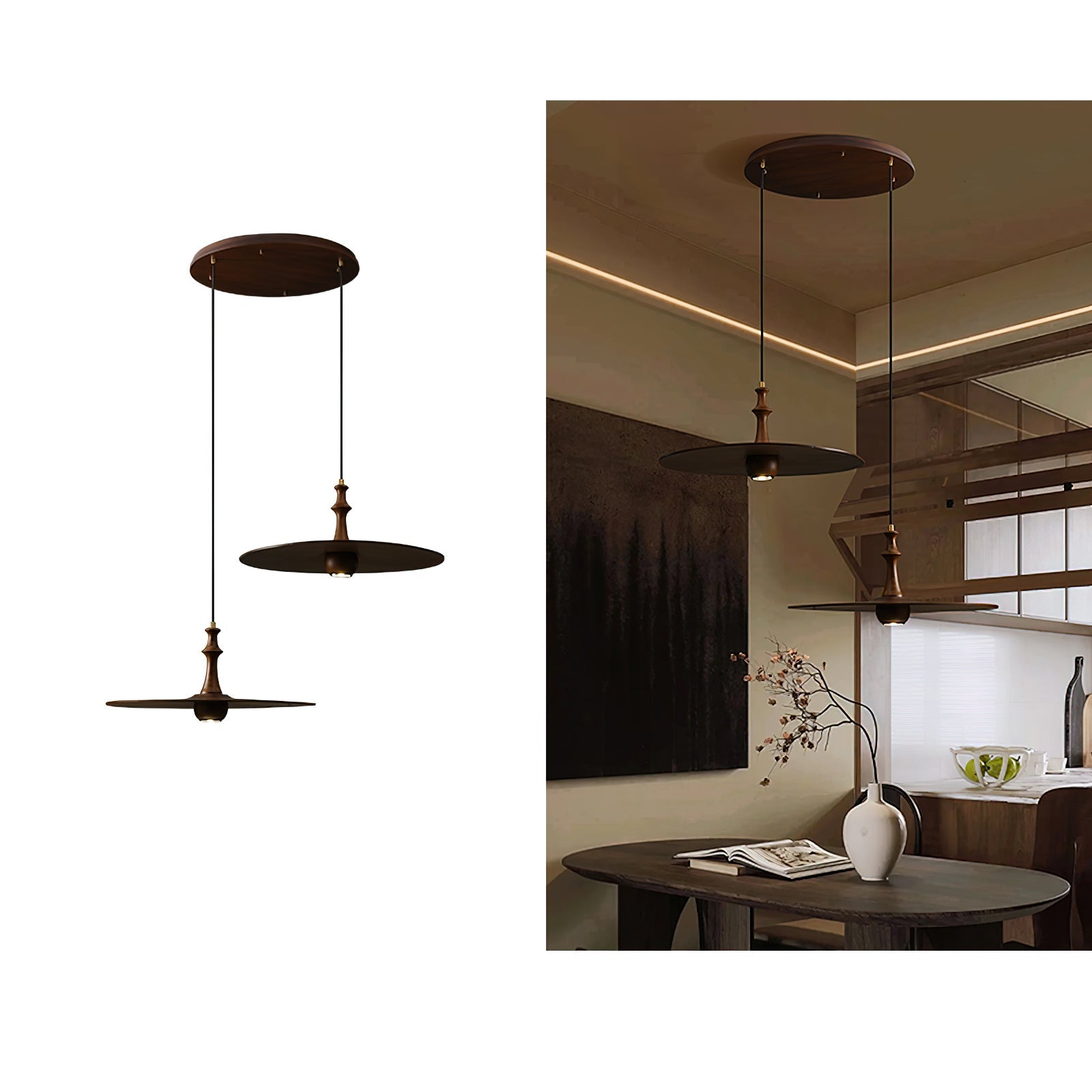 Syrinyra Suspension Sculpturale Disque Bois