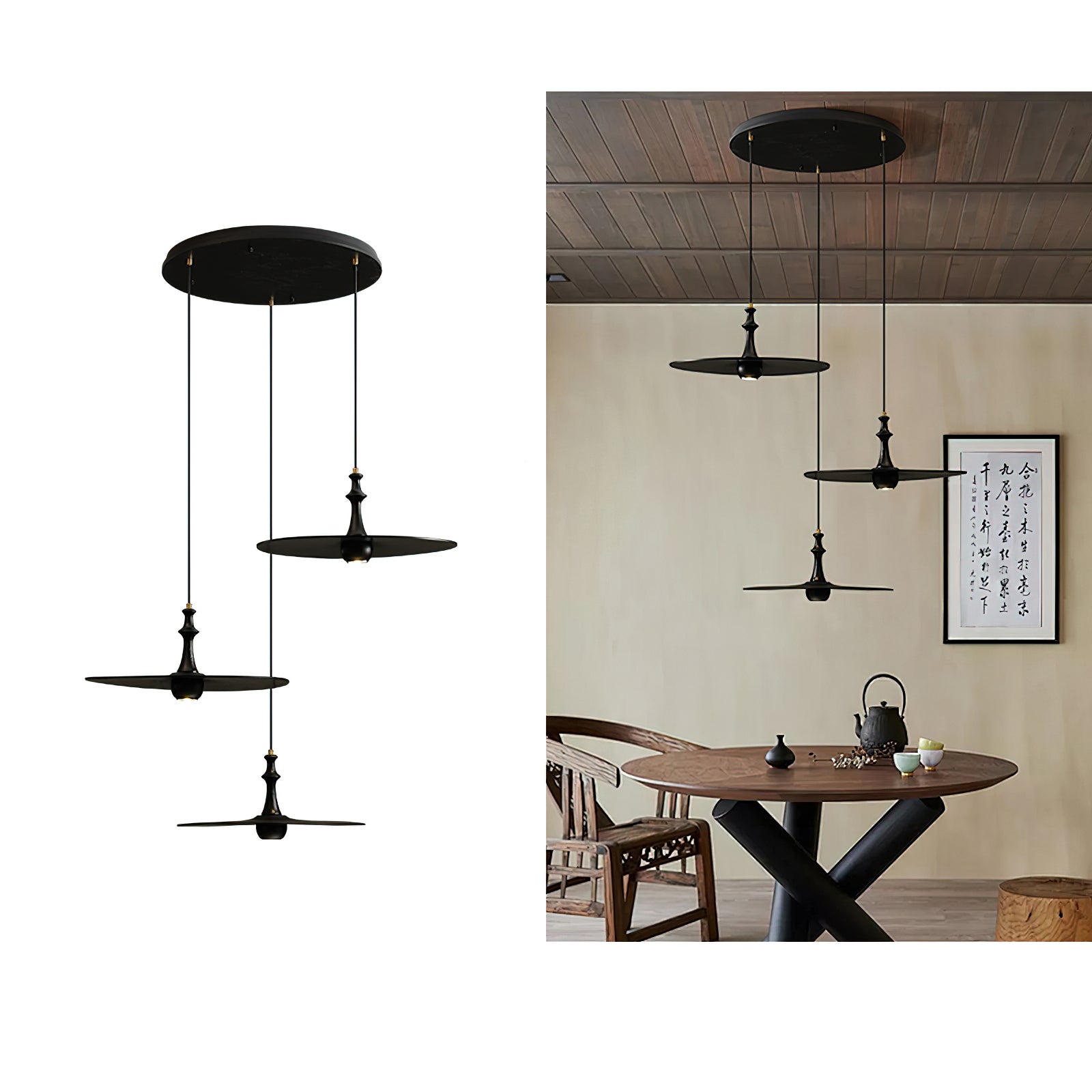 Syrinyra Suspension Sculpturale Disque Bois
