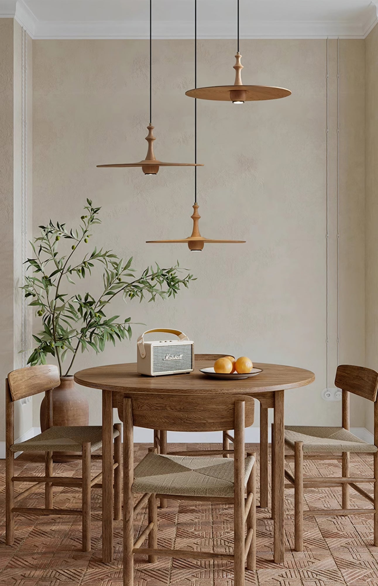 Syrinyra Suspension Sculpturale Disque Bois